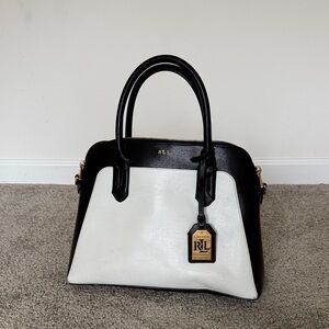 Ralph Lauren Black & White Women's Leather Handbag
